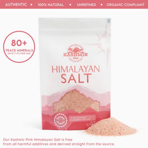LA SALT CO Kashmir 2.2 Lbs X-Fine Pink Himalayan Salt | Pure, Fo...