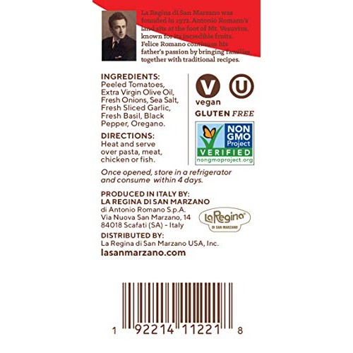 Marinara Pasta Sauce 100% Product Of Italy 24 Ounce Jars - 100%