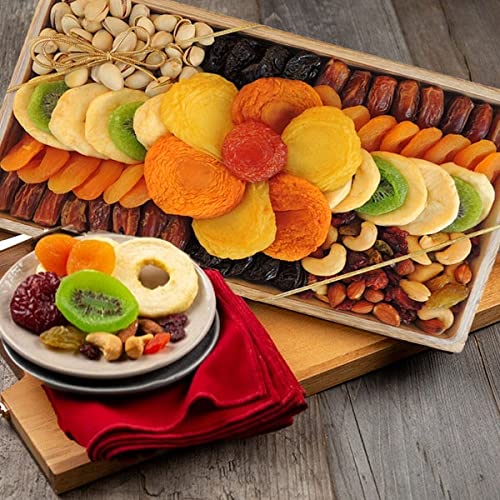 Large 10 Varieties—Holidays Nut And Dried Fruit Gift Basket, — H
