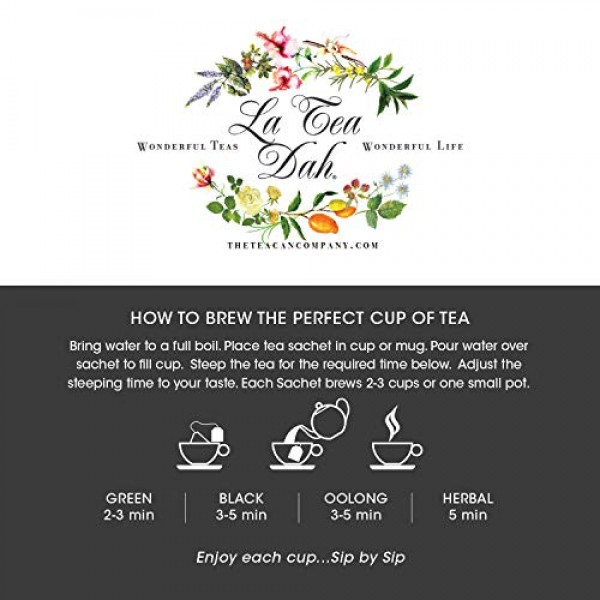 La Tea Dah Tea Sampler Gift Set 18 Variety Assortment-Flavorful ...