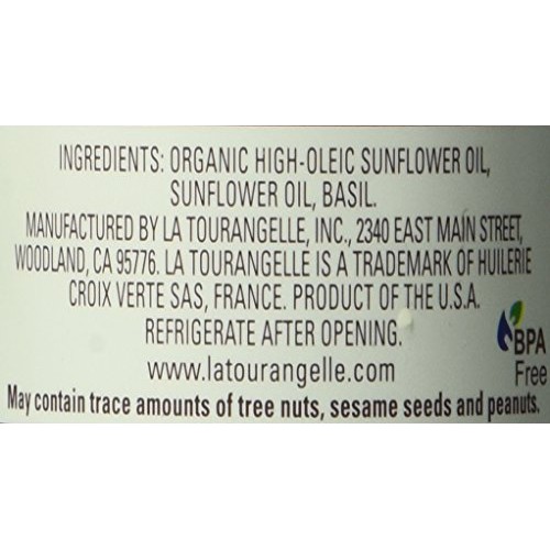 La Tourangelle, Basil Infused Sunflower Oil, 8.5 Fl Oz Packagin