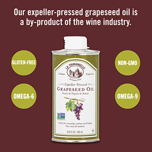 La Tourangelle Grapeseed Oil 16.9 Fl Oz, All-Natural, Artisanal,