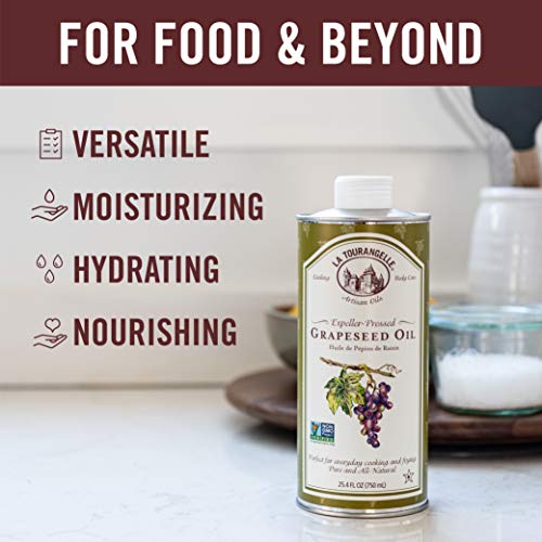 La Tourangelle Grapeseed Oil 16.9 Fl Oz, All-Natural, Artisanal,