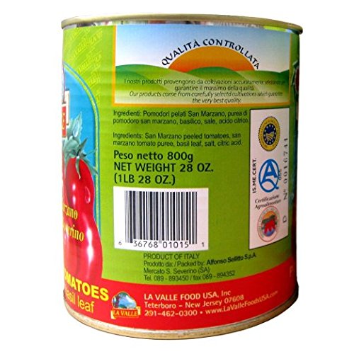 La Valle San Marzano D.O.P. Italian Peeled Tomatoes 6-Pack Of 28