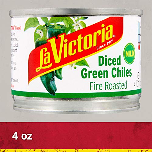 La Victoria Fire Roasted Diced Green Chiles Mild, 4 Ounce Pack