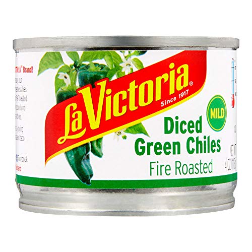 La Victoria Fire Roasted Diced Green Chiles Mild, 4 Ounce Pack