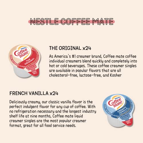 96 Count Single Serve Coffee Cream Creamer, 4 Flavor Varieties,