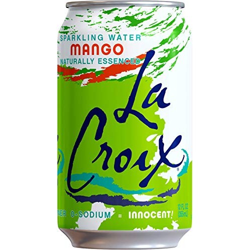 Lacroix Sparkling Water, Mango 12Oz Cans, 12 Pack, Naturally Ess