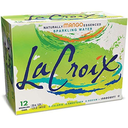 Lacroix Sparkling Water, Mango 12Oz Cans, 12 Pack, Naturally Ess