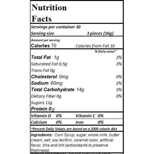 Laetafood Butter Cream Toffee Hard Candy, Yellow Wrap Candy 2 P