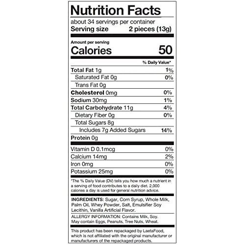 Laetafood Classic Chewy Caramel Squares Candy, Individually Wrap