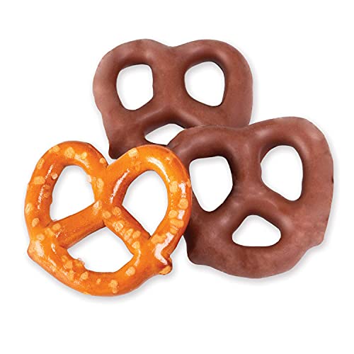 Dark Chocolate Covered Pretzels, Salted Pretzels In Mildly Sweet