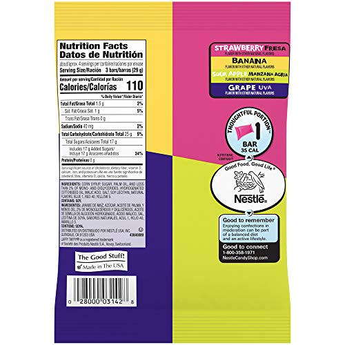 Laffy Taffy Assorted Mini Bars, 4.2 Ounce, Pack Of 12