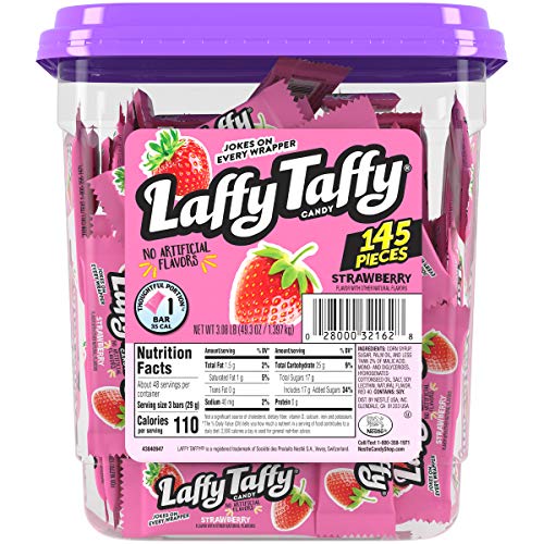 Laffy Taffy Candy Jar, Strawberry, 145Count