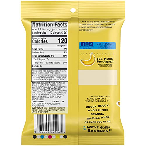 Laffy Taffy Laff Bites Gone Bananas, 4.2 Oz