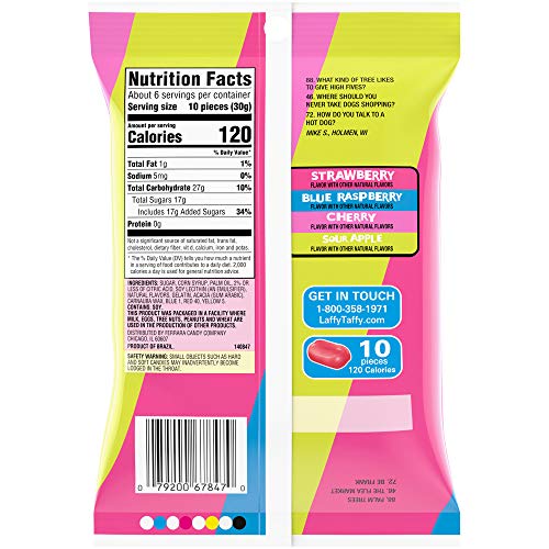 Laffy Taffy Laff Bites Peg Bag, 4.2 Oz, 1 Count