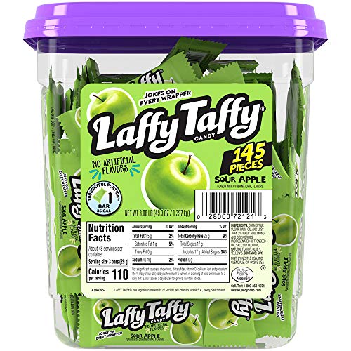 Wonka Laffy Taffy Jar, Sour Apple, 145-Count
