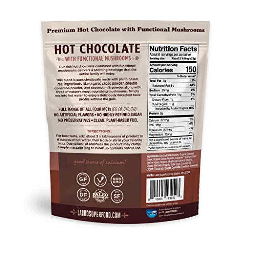 Laird Superfood Functional Mushrooms Hot Chocolate 8 Ounce