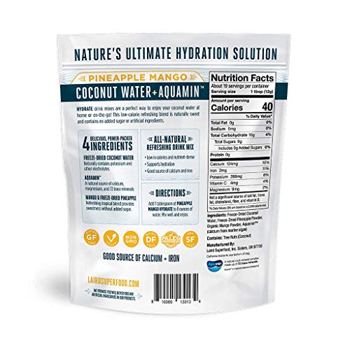 Laird Superfood Hydrate Drink Pineapple Mango - Electrolyte Powd