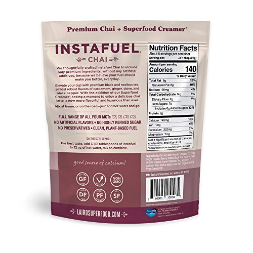 Laird Superfood Instafuel Chai Latte Powder - Delicious Mix Of I