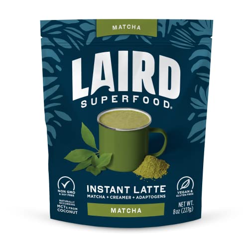 Laird Superfood Matcha Instant Latte with Adaptogens - Matcha La...