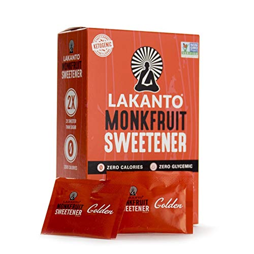 Lakanto Monkfruit Natural Golden Sweetener Packets - Zero Calori
