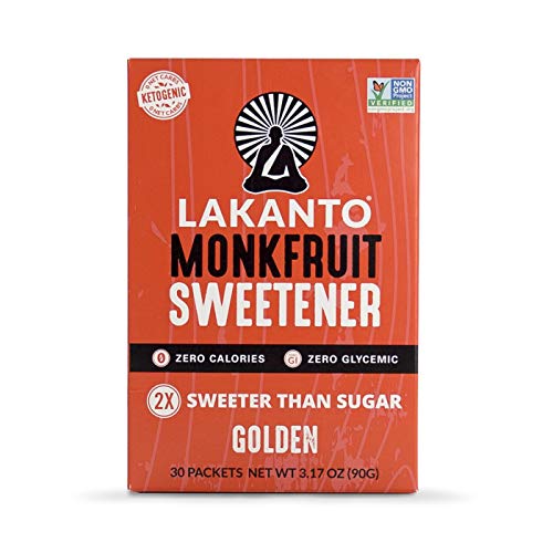 Lakanto Monkfruit Natural Golden Sweetener Packets - Zero Calori