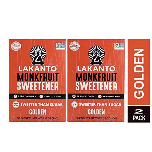 Lakanto Monkfruit Natural Golden Sweetener Packets - Zero Calori