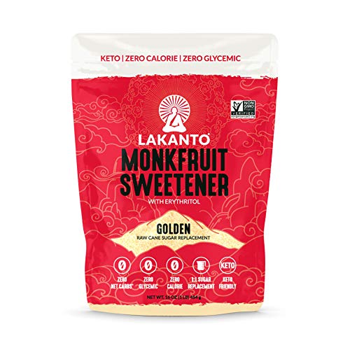 Lakanto Monkfruit Sweetener - 1:1 Raw Cane Sugar Substitute, Zer