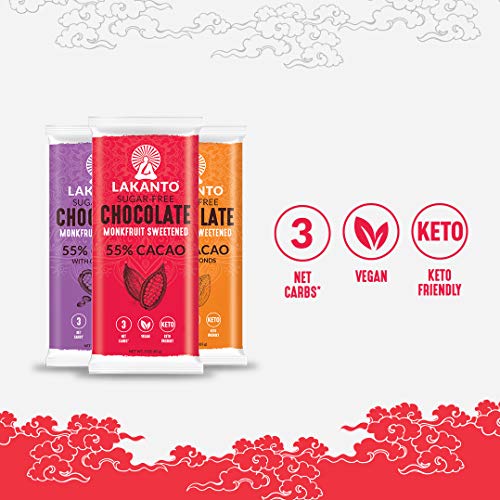 Lakanto Chocolate Bar 55% Gluten And Sugar Free, 3 Oz