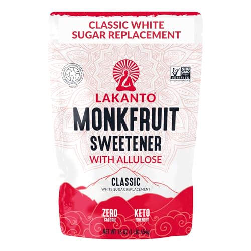 Lakanto Classic Monk Fruit Sweetener With Allulose, White Sugar ...