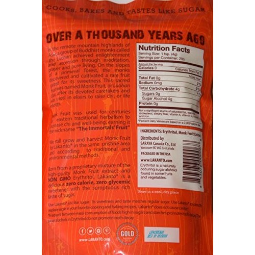 Lakanto Classic Monkfruit Natural Sweetener, 8.29 Oz 235 G,