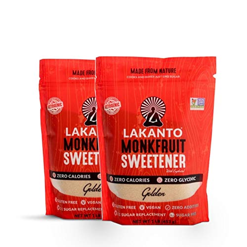 Lakanto Golden Monk Fruit 1:1 Sugar Substitute - 1 Lb - Pack Of 2
