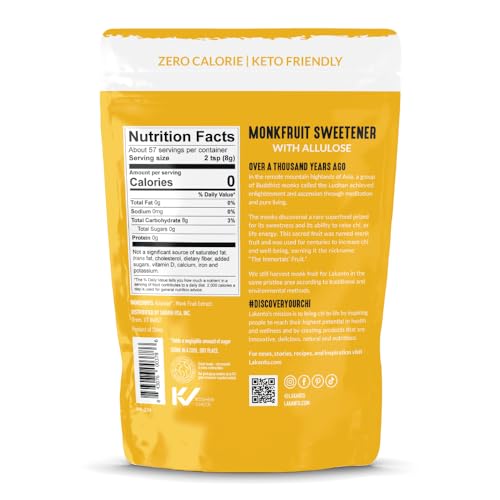 Lakanto Golden Monk Fruit Sweetener with Allulose - Raw Cane Sug...