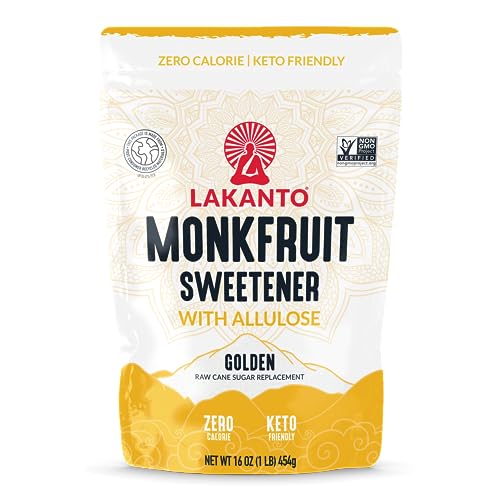 Lakanto Golden Monk Fruit Sweetener with Allulose - Raw Cane Sug...