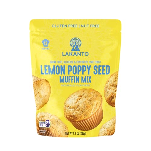 Lakanto Lemon Poppy Seed Muffin Mix - Sweetened with Monk Fruit ...