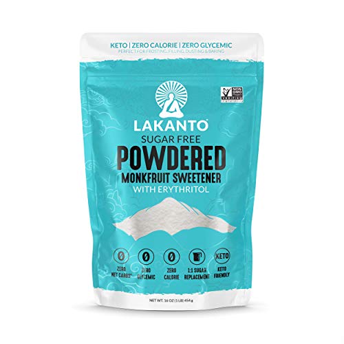 Lakanto Monkfruit Sweetener, 1:1 Powdered Sugar Substitute, Keto