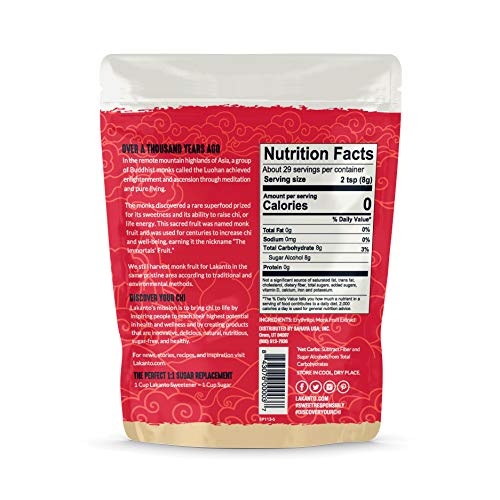 Lakanto Monkfruit Sweetener - 1:1 Raw Cane Sugar Substitute, Zer