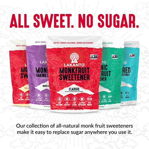 Lakanto Monkfruit Sweetener - 1:1 Raw Cane Sugar Substitute, Zer
