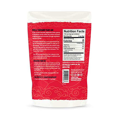 Lakanto Monkfruit Sweetener, 1:1 Sugar Substitute, Keto, Non-Gmo
