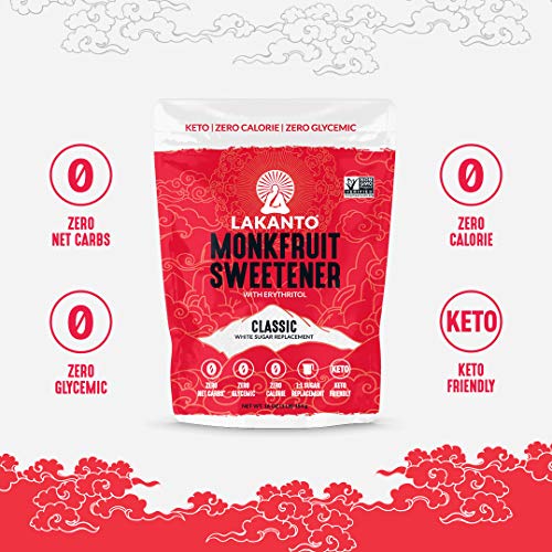 Lakanto Monkfruit Sweetener, 1:1 Sugar Substitute, Keto, Non-Gmo
