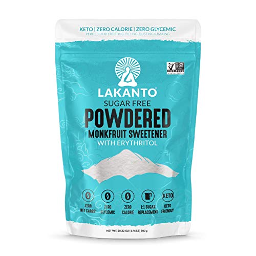 Lakanto Monkfruit Sweetener, 1:1 Powdered Sugar Substitute, Keto