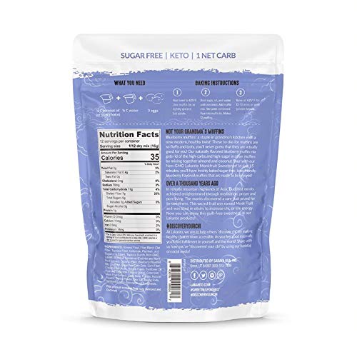 Lakanto Sugar-Free Blueberry Muffin Mix, Low-Carb, Gluten-Free B