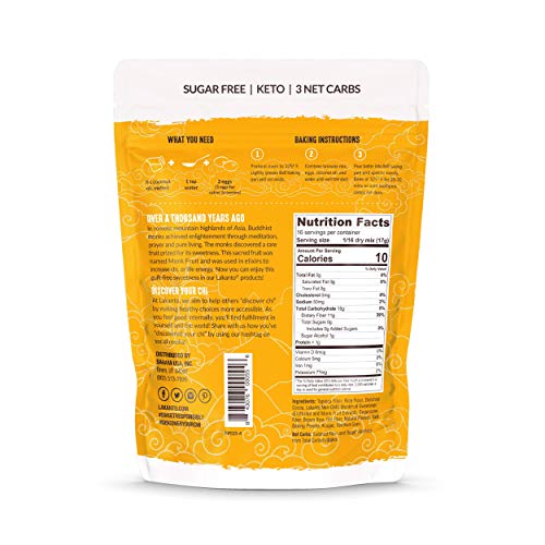 Lakanto Sugar-Free Brownie Mix, 3 Net Carbs, Gluten-Free 16 Ser