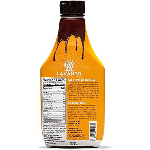 Lakanto Sugar Free Chocolate Syrup - Sweetened with Monk Fruit S...