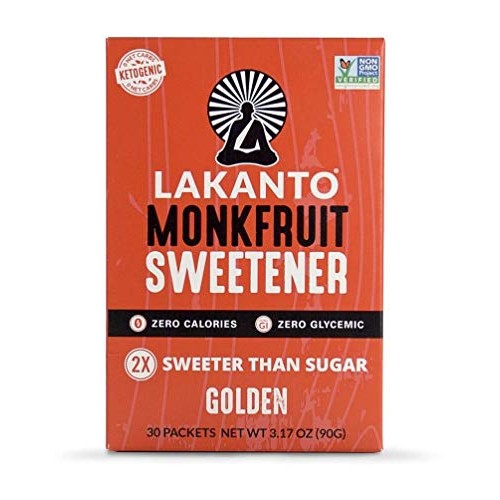 Lakanto Sugar Free Golden Monkfruit Sweetener, 3.17 Ounce - 30 P