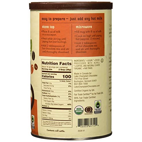 Lake Champlain Chocolates Mocha Hot Chocolates,Net Wt 16 Oz