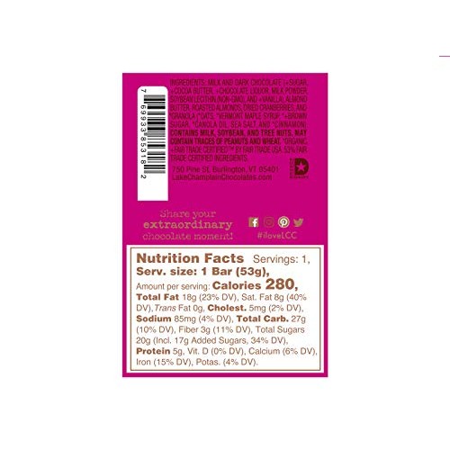 Lake Champlain Dark Chocolate Granola Five Star Bar, 1.9 Ounces