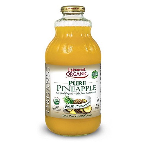 Lakewood Organic Pure Pineapple Juice 32 Oz Pack Of 2