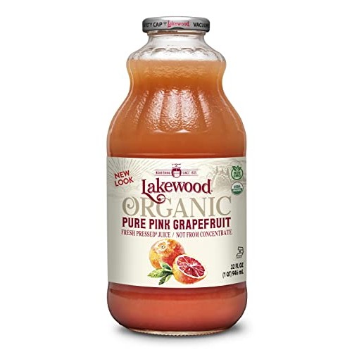 Lakewood Organic Pure Pink Grapefruit Juice, 32-Ounce Bottles P